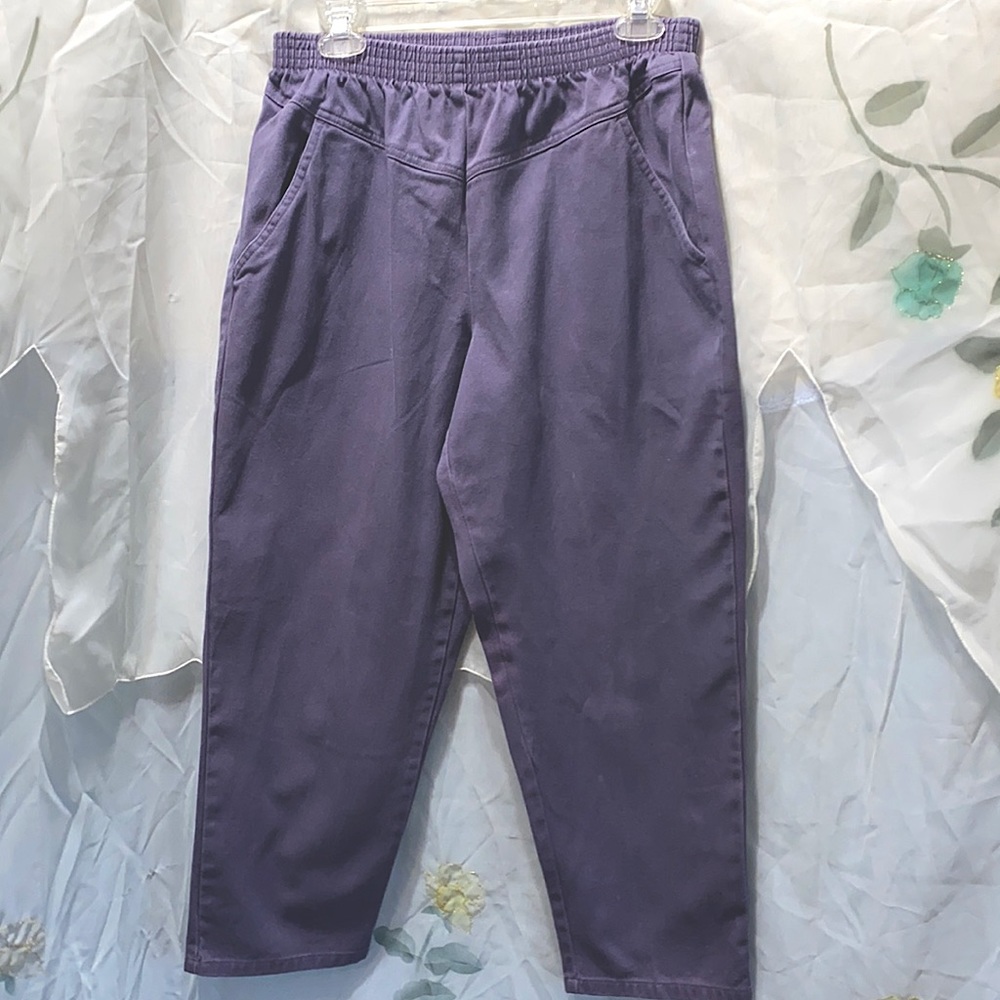LORD ISAACS PURPLE DENIM CROP PANTS SZ 12P